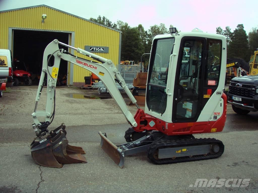 Takeuchi TB 216 Mini ekskavatörler, 7 tona dek