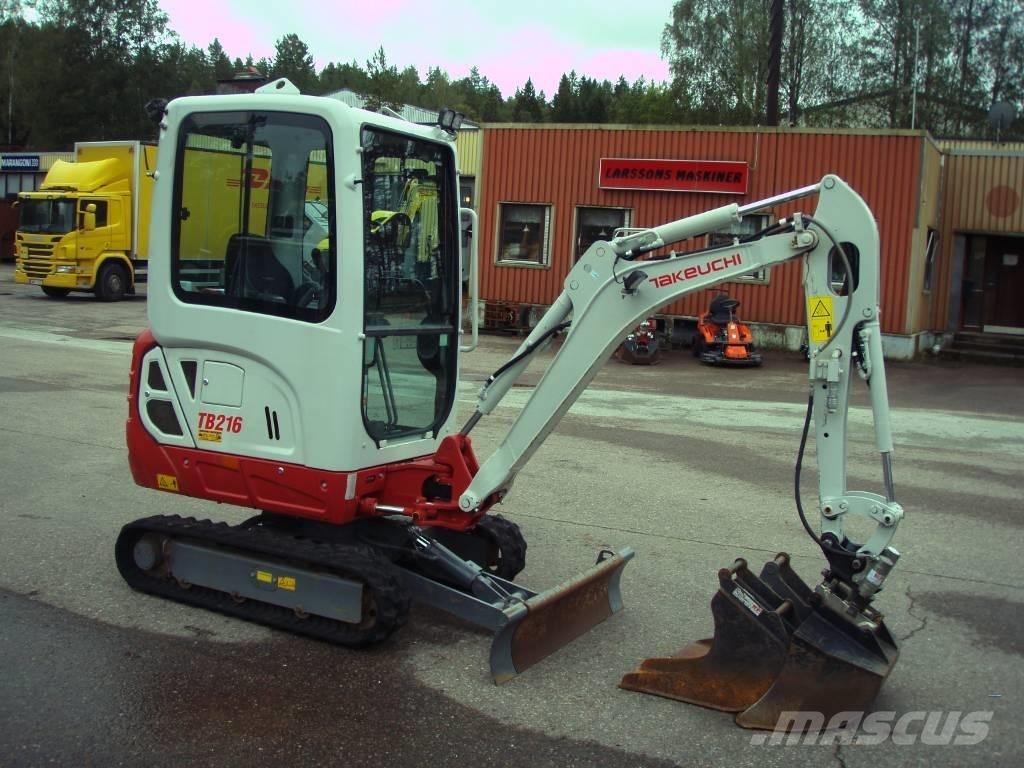 Takeuchi TB 216 Mini ekskavatörler, 7 tona dek