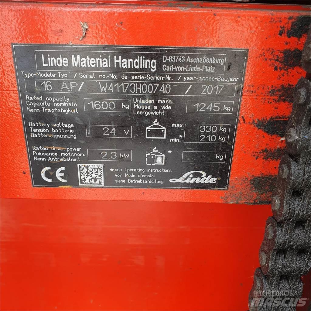 Linde L16AP Yaya kumandali istif makinasi