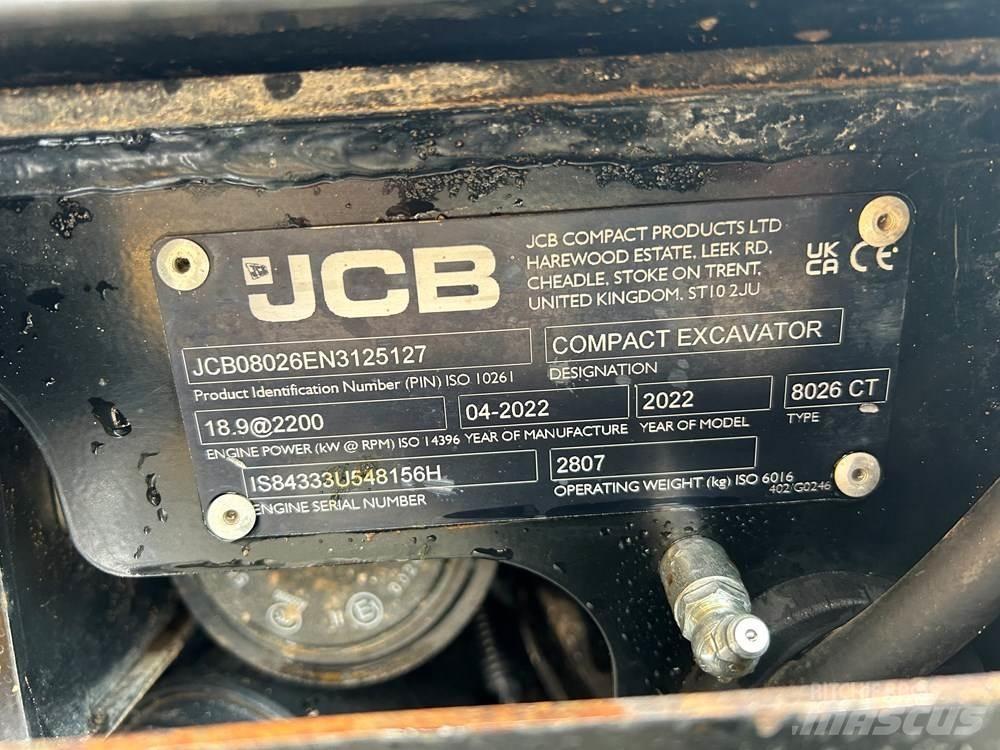 JCB 8026 CTS Mini ekskavatörler, 7 tona dek