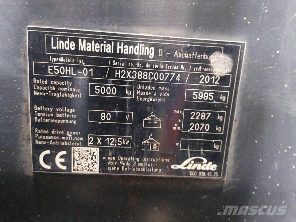 Linde E50HL-01 Elektrikli forkliftler