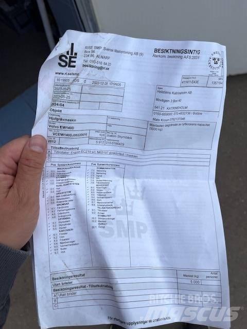 Volvo EW 140 D Lastik tekerli ekskavatörler