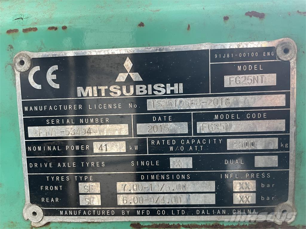 Mitsubishi FG25T LPG'li forkliftler