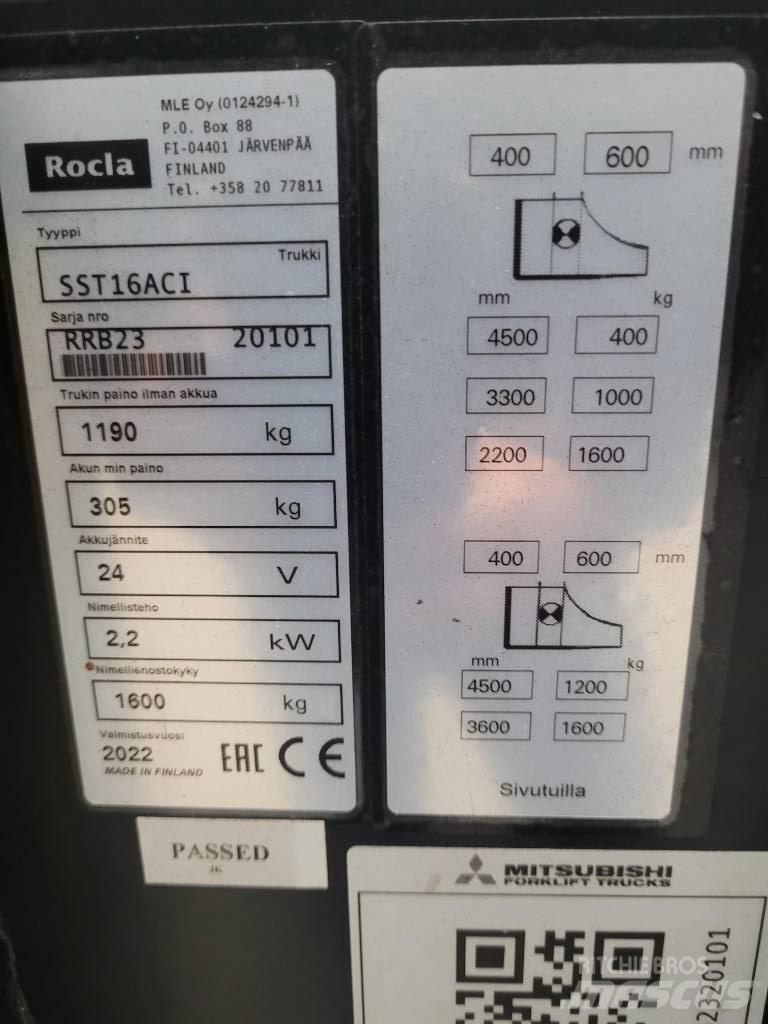 Rocla SST 16 ACI Akülü depo ekipmanları