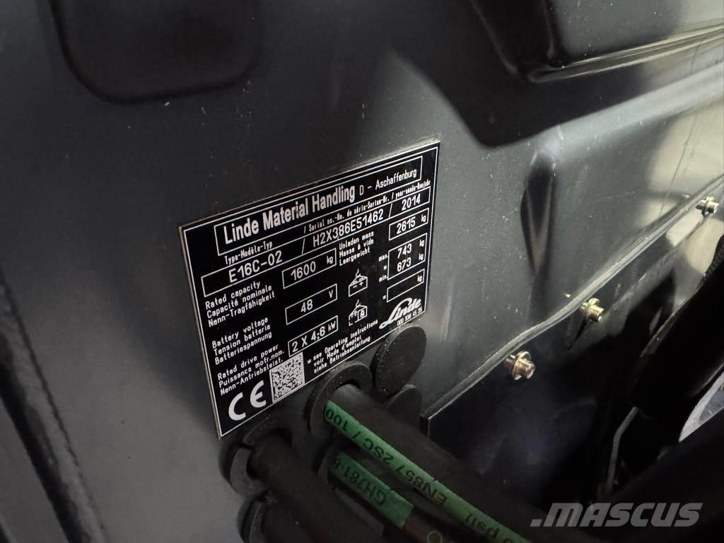 Linde E 16 C-02 Elektrikli forkliftler