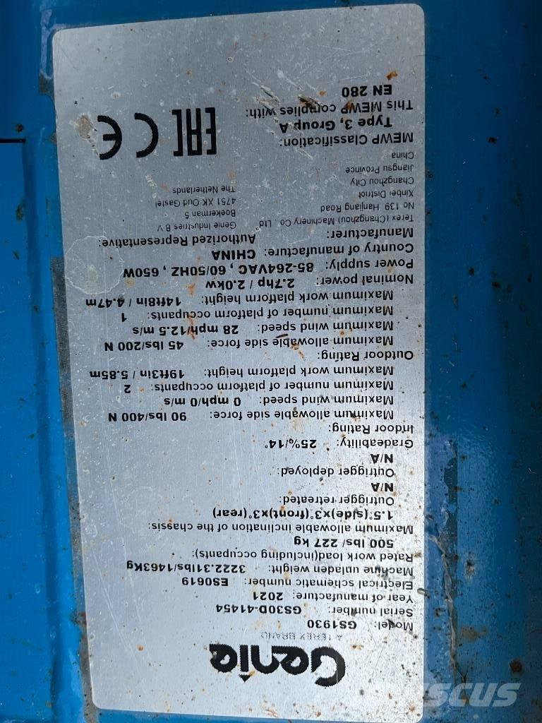 Genie GS 1930E-Drive Makasli platformlar