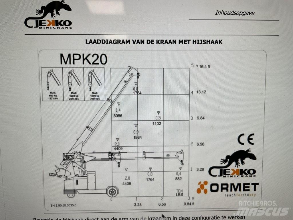 Jekko MPK 20 W Mini vinçler