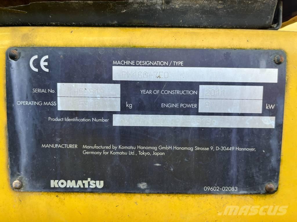 Komatsu PW 160-7 Lastik tekerli ekskavatörler