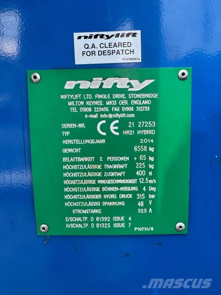 Niftylift HR 21 D E Körüklü personel platformları