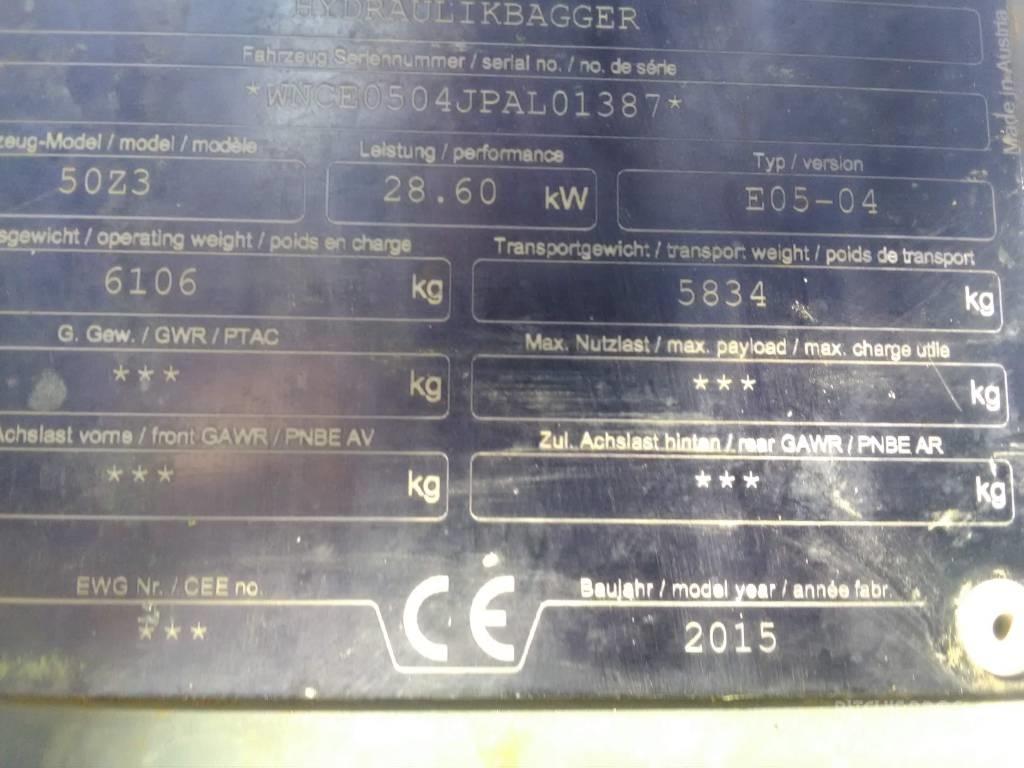 Wacker Neuson 50 Z3 Mini ekskavatörler, 7 tona dek