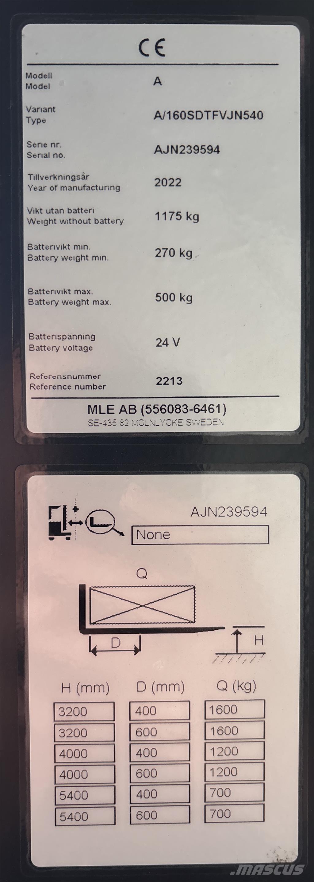 Atlet A160 Akülü depo ekipmanları