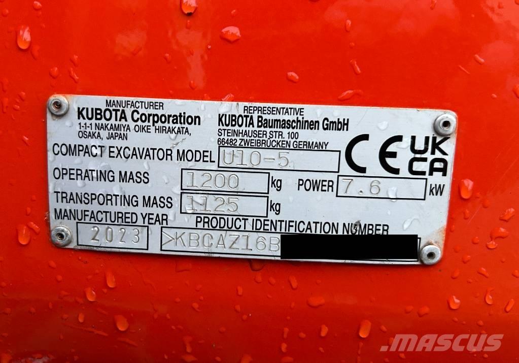 Kubota U 10-5 Mini ekskavatörler, 7 tona dek