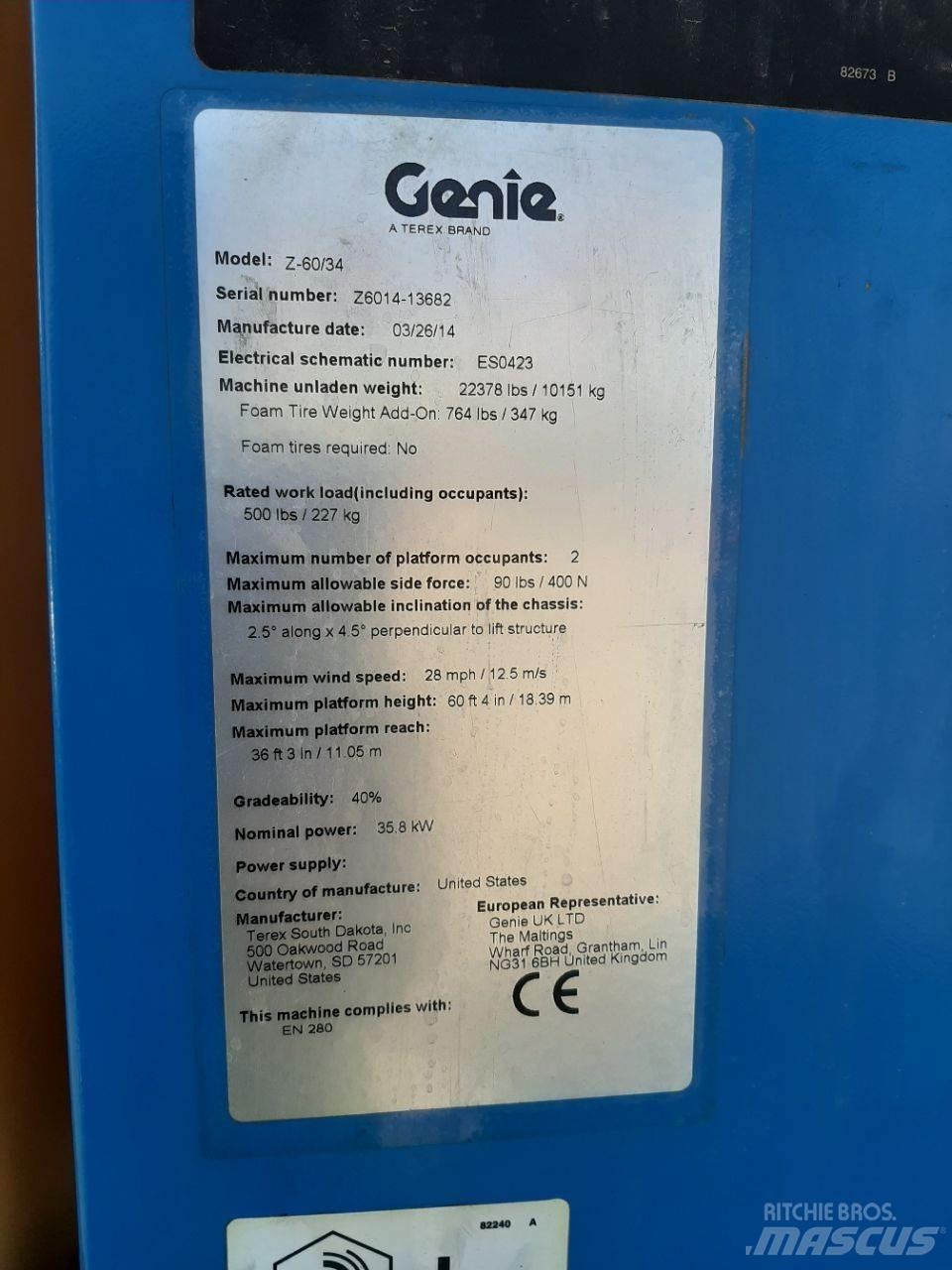 Genie Z60 Körüklü personel platformları