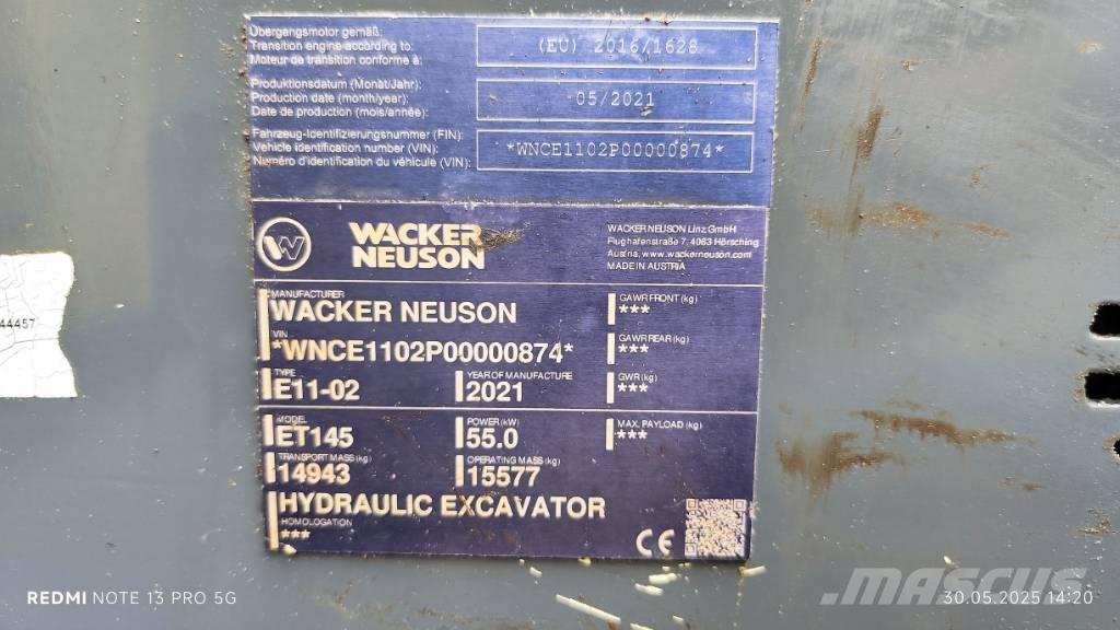 Wacker Neuson ET 145 Paletli ekskavatörler