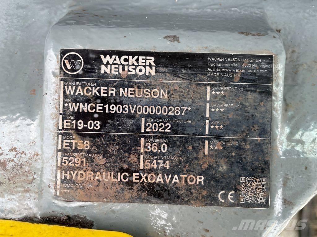 Wacker Neuson ET58 Paletli ekskavatörler