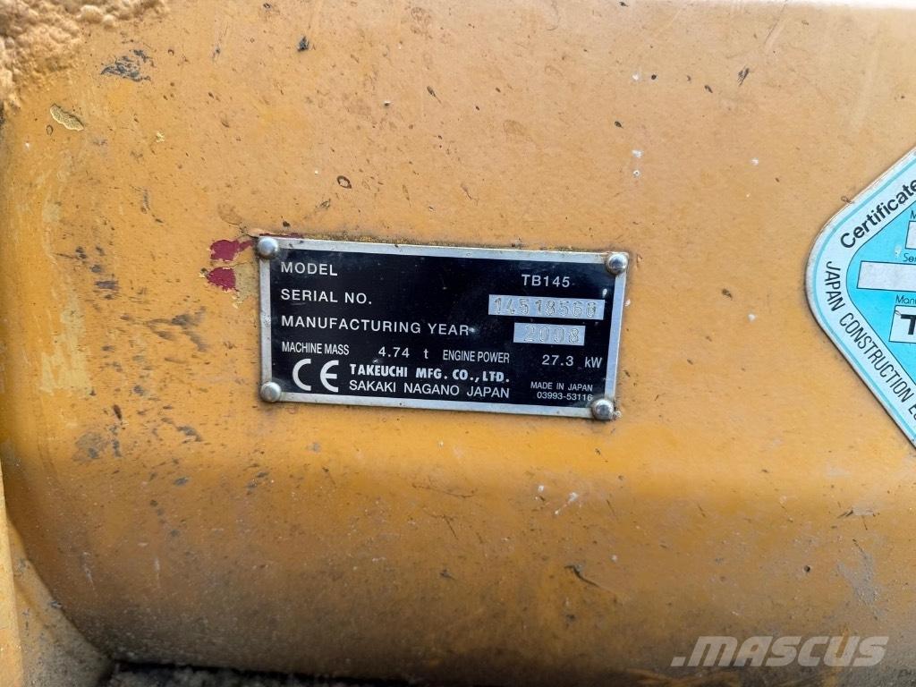 Takeuchi TB 145 Mini ekskavatörler, 7 tona dek