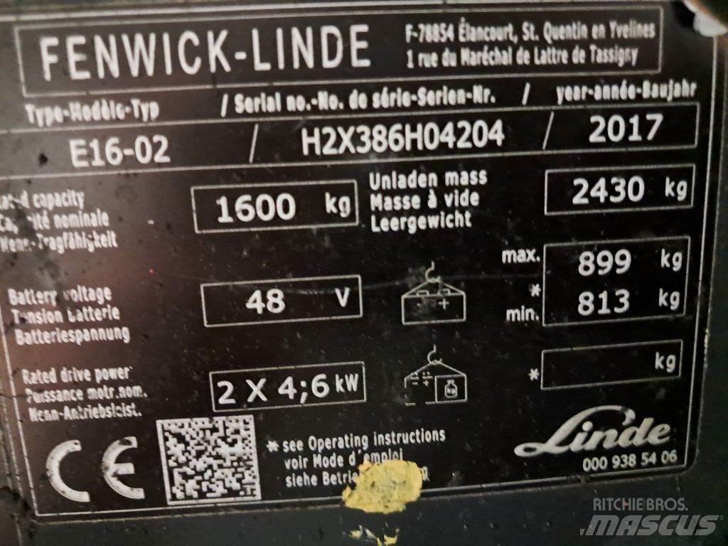 Linde E16-02 Elektrikli forkliftler