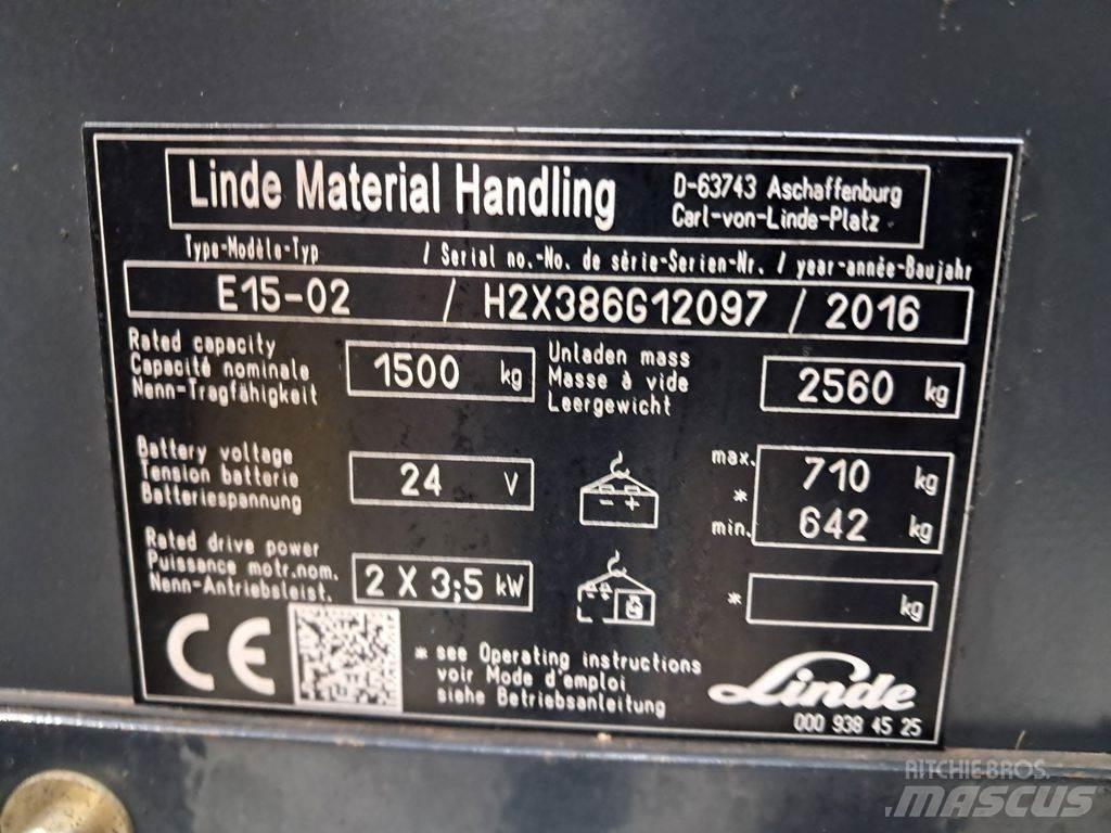 Linde E15-02 Elektrikli forkliftler