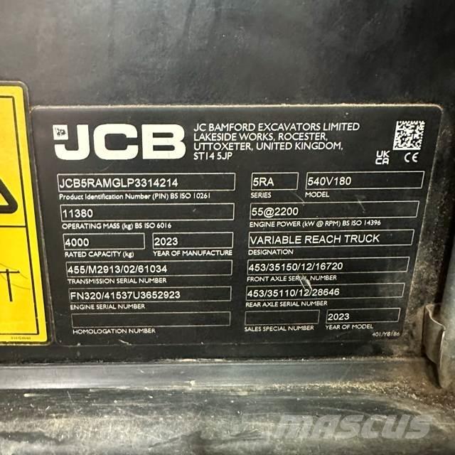 JCB 540-180 Teleskopik yükleyiciler