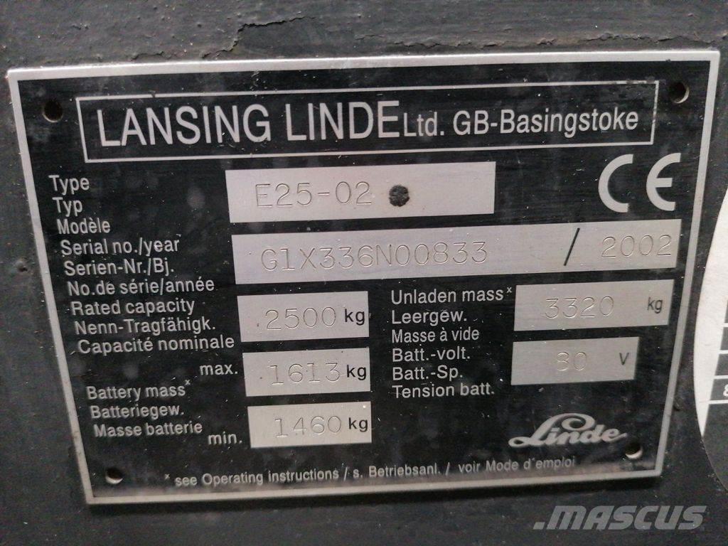 Linde E25-02 Elektrikli forkliftler