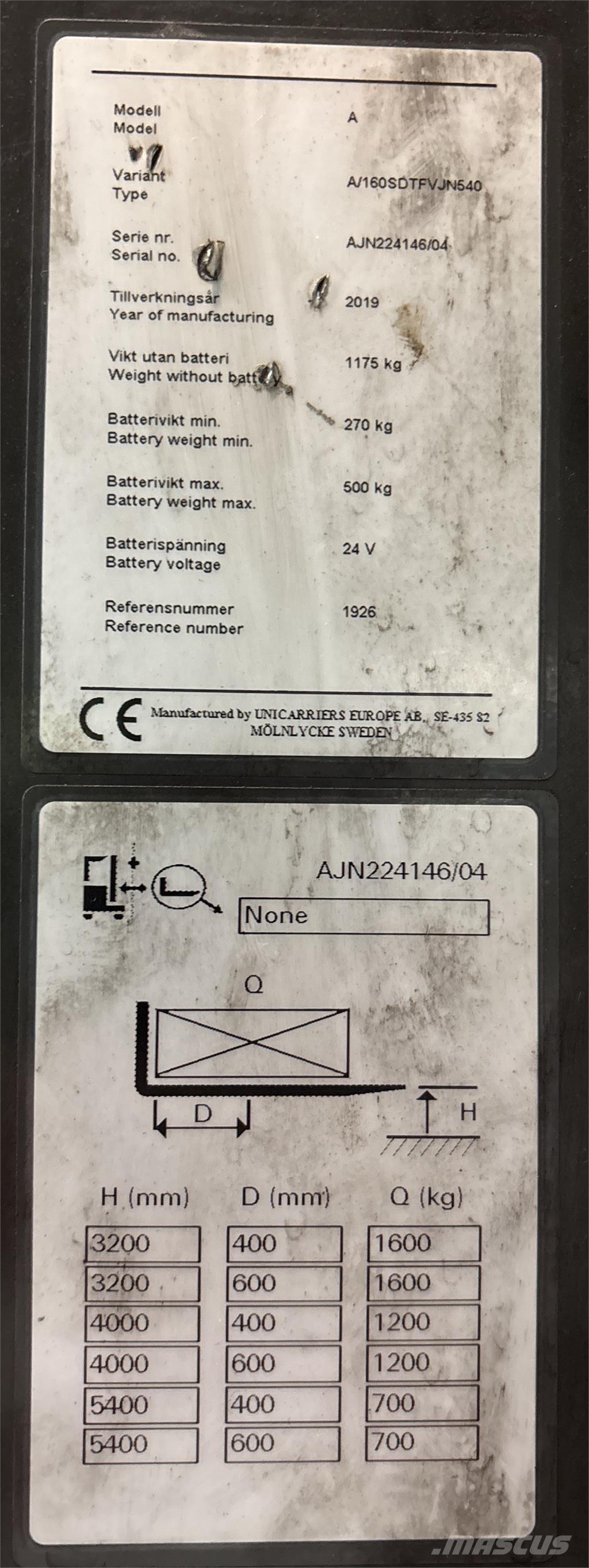 Atlet A160 Akülü depo ekipmanları