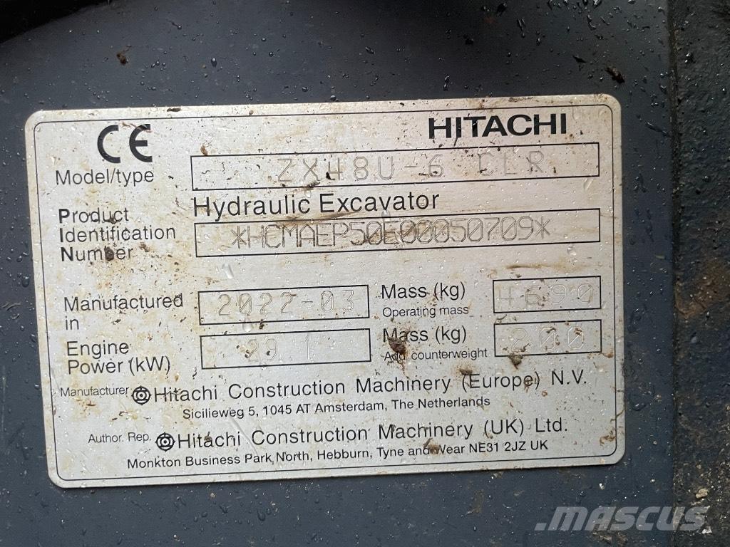 Hitachi ZX 48 U-6 Mini ekskavatörler, 7 tona dek