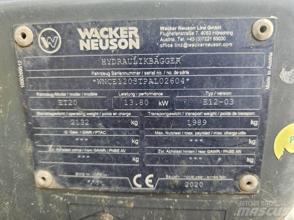 Wacker Neuson ET 20 Mini ekskavatörler, 7 tona dek