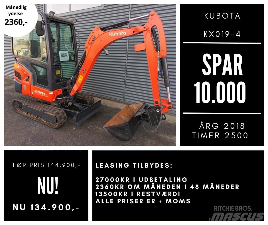 Kubota kx019-4 Mini ekskavatörler, 7 tona dek