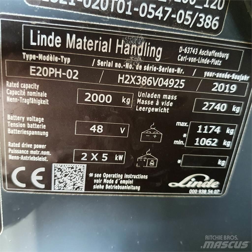 Linde E20PH Elektrikli forkliftler