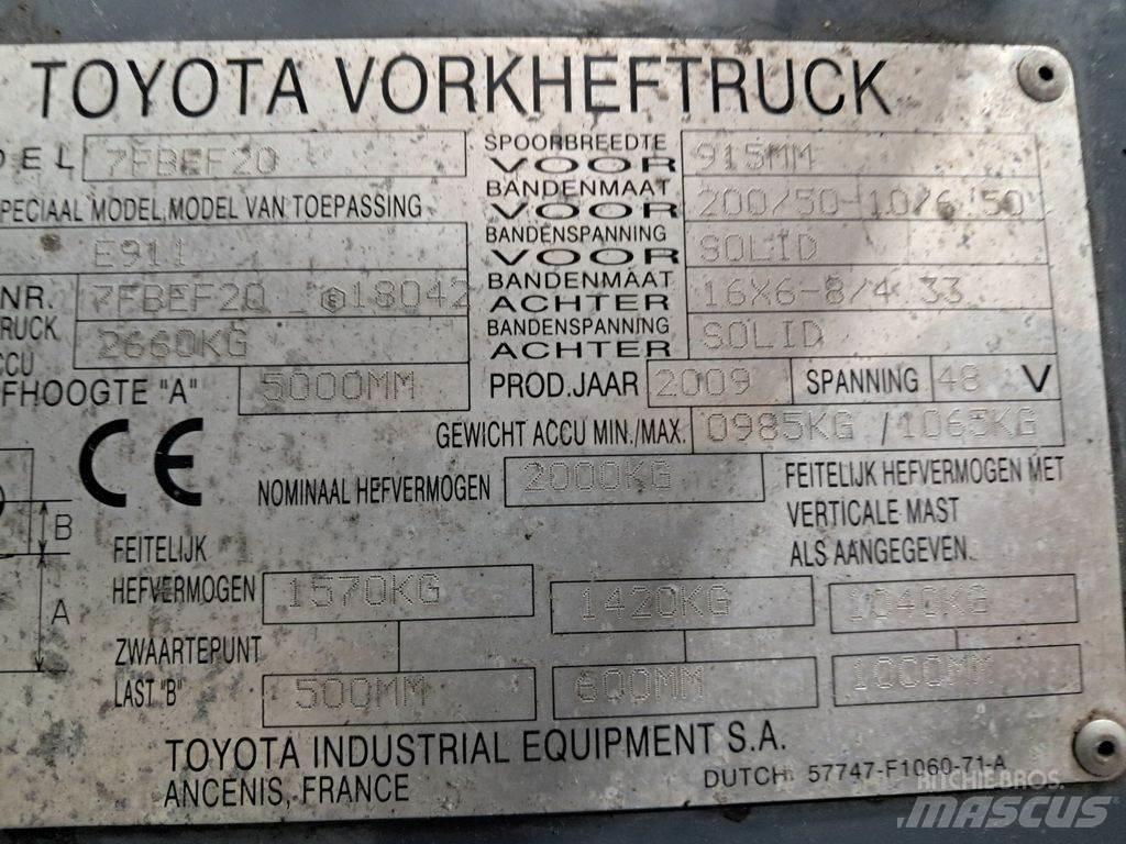 Toyota 7FBEF20 Elektrikli forkliftler