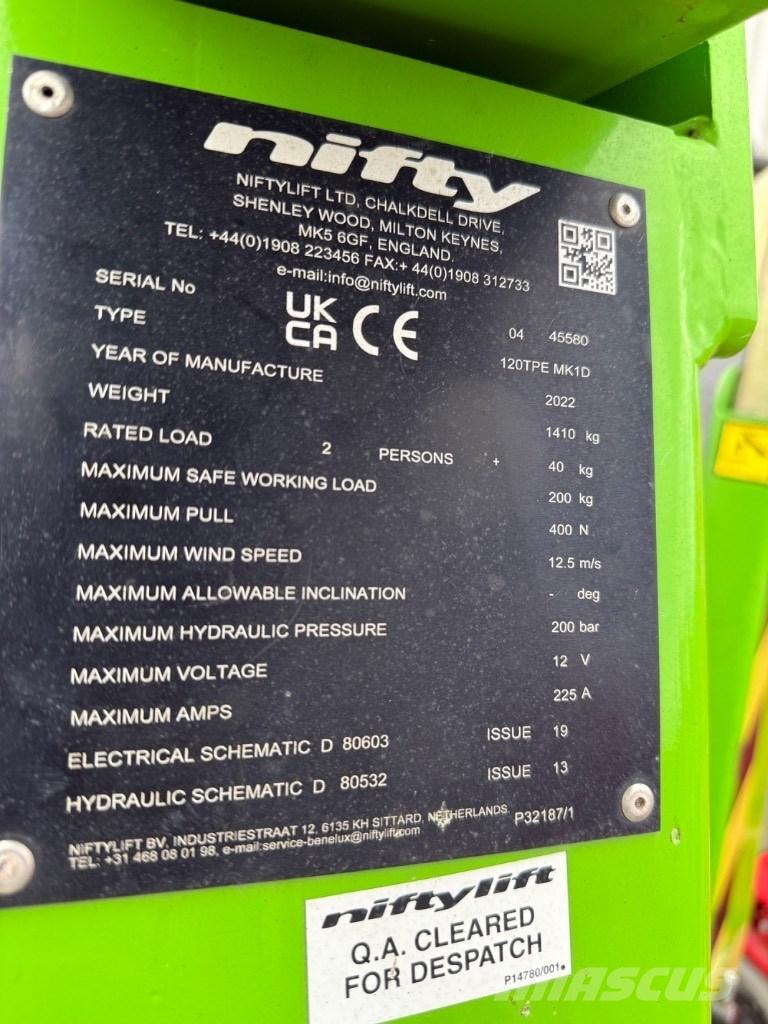 Niftylift 120TPE Tekerlekli platformlar