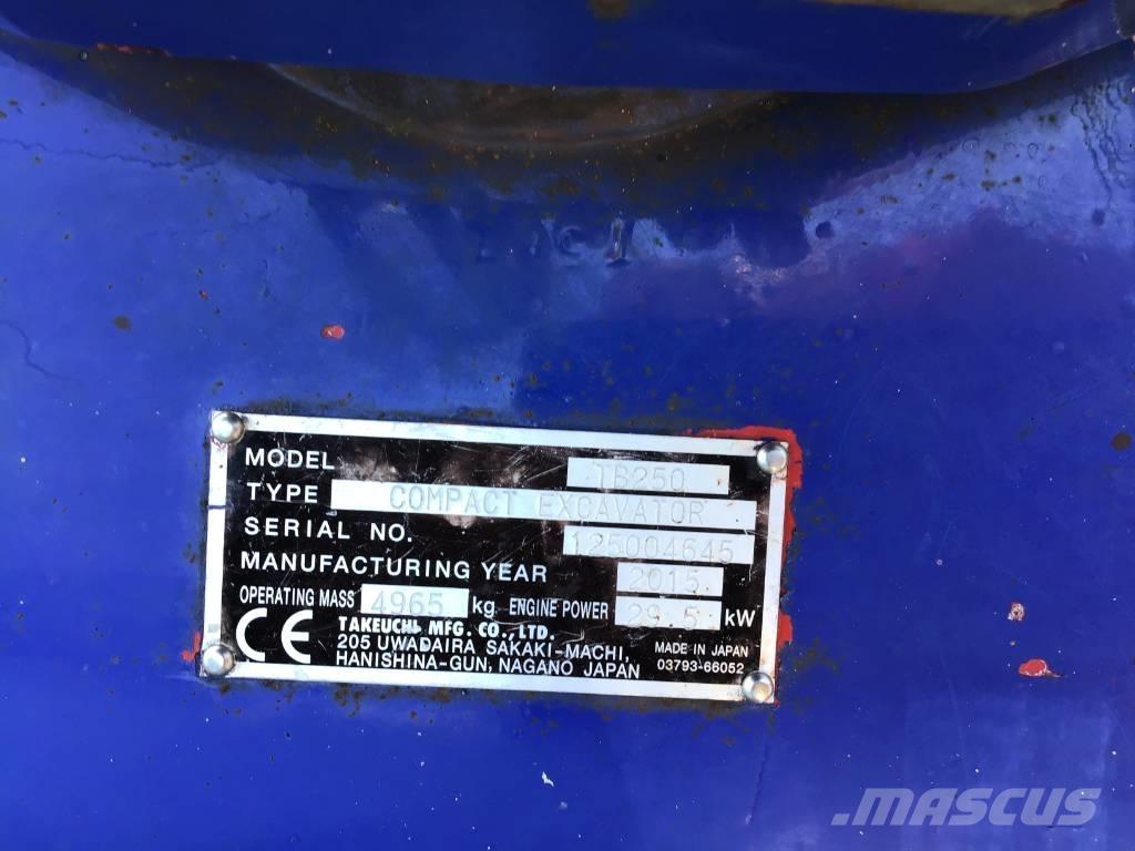 Takeuchi TB 250 Mini ekskavatörler, 7 tona dek
