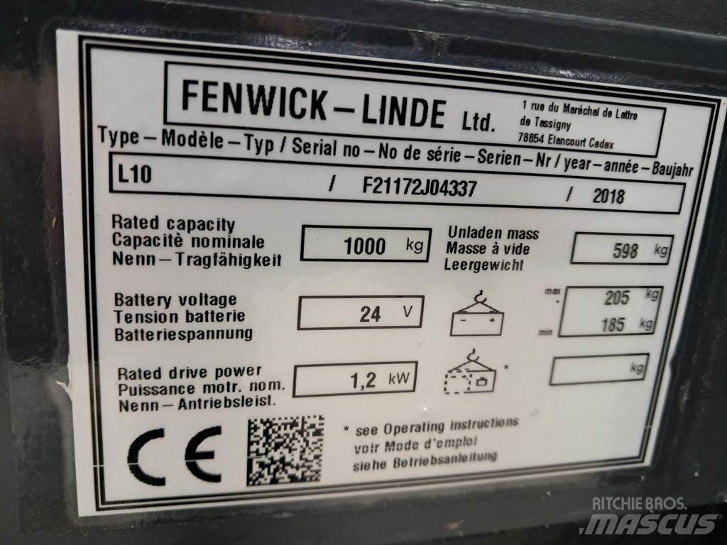 Linde L10 Yaya kumandali istif makinasi