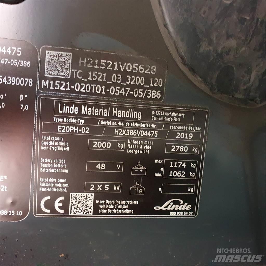 Linde E20PH Elektrikli forkliftler