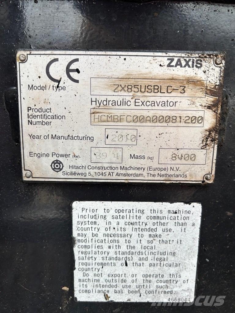 Hitachi Zaxis 85 USB Midi ekskavatörler 7 - 12 t