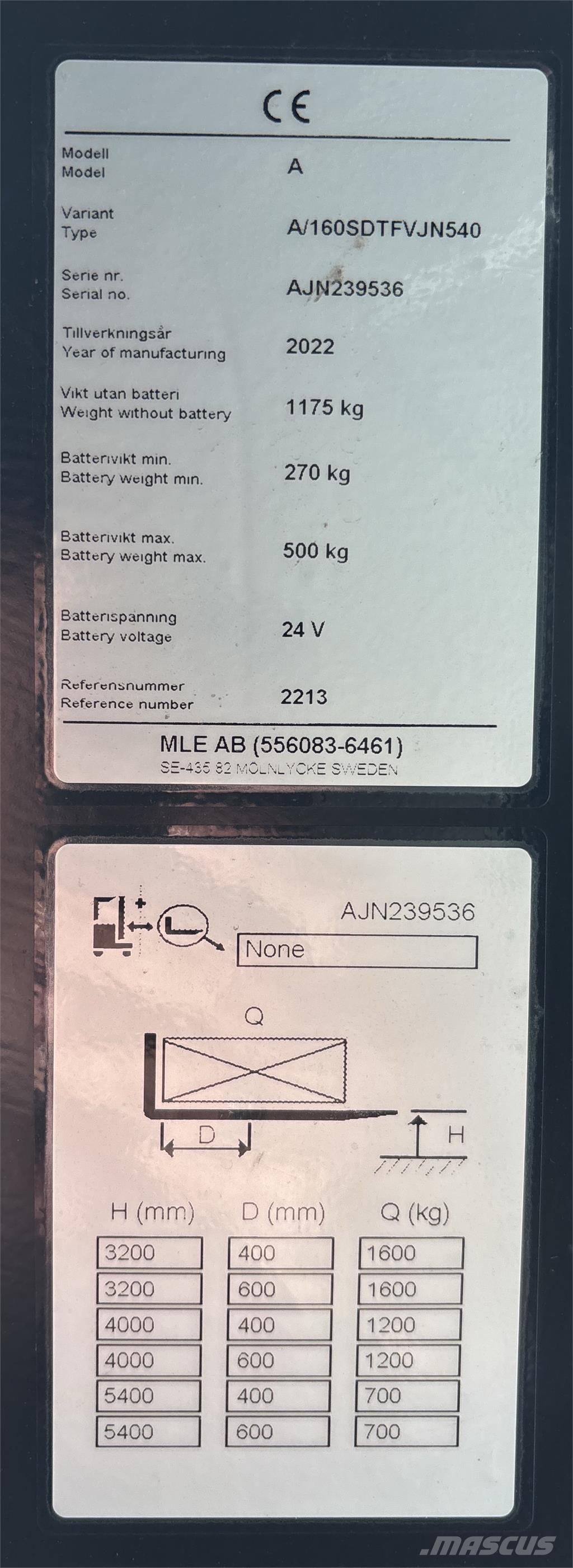 Atlet A160 Akülü depo ekipmanları