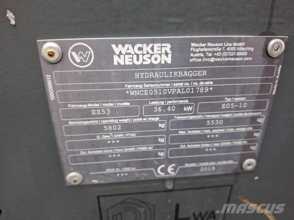 Wacker Neuson EZ 53 Mini ekskavatörler, 7 tona dek