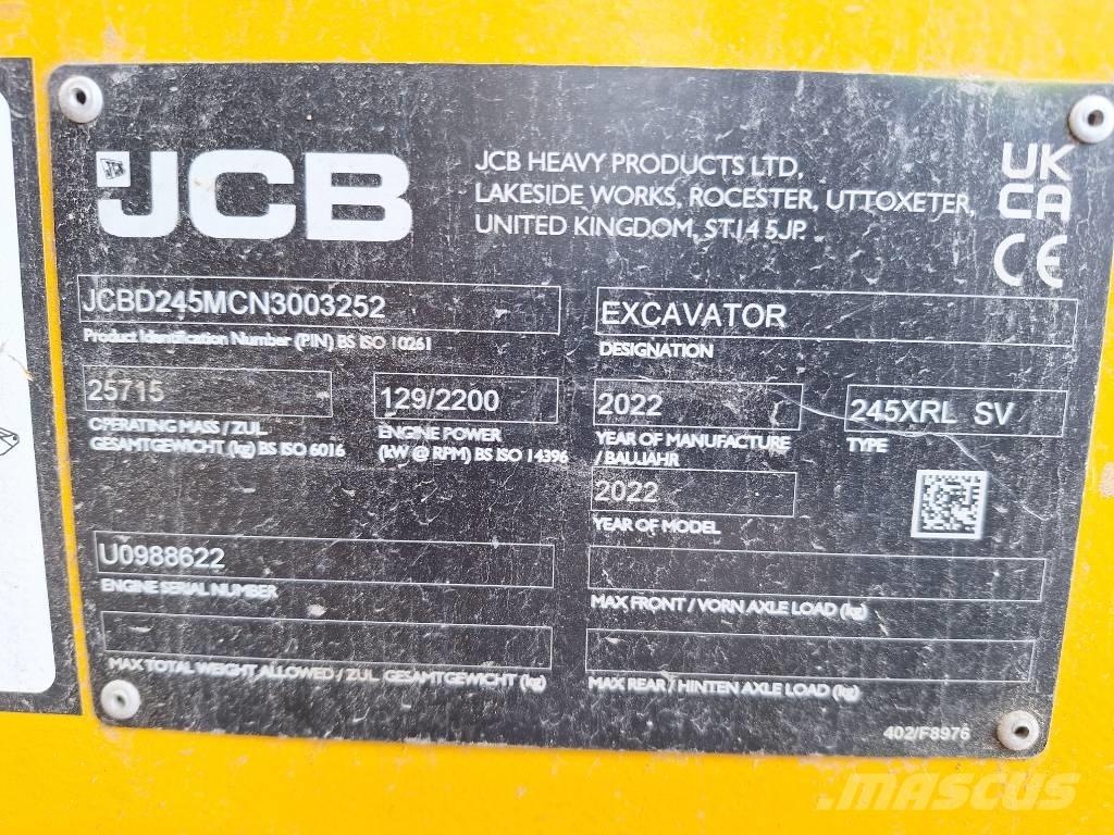 JCB 245 XR LC Paletli ekskavatörler