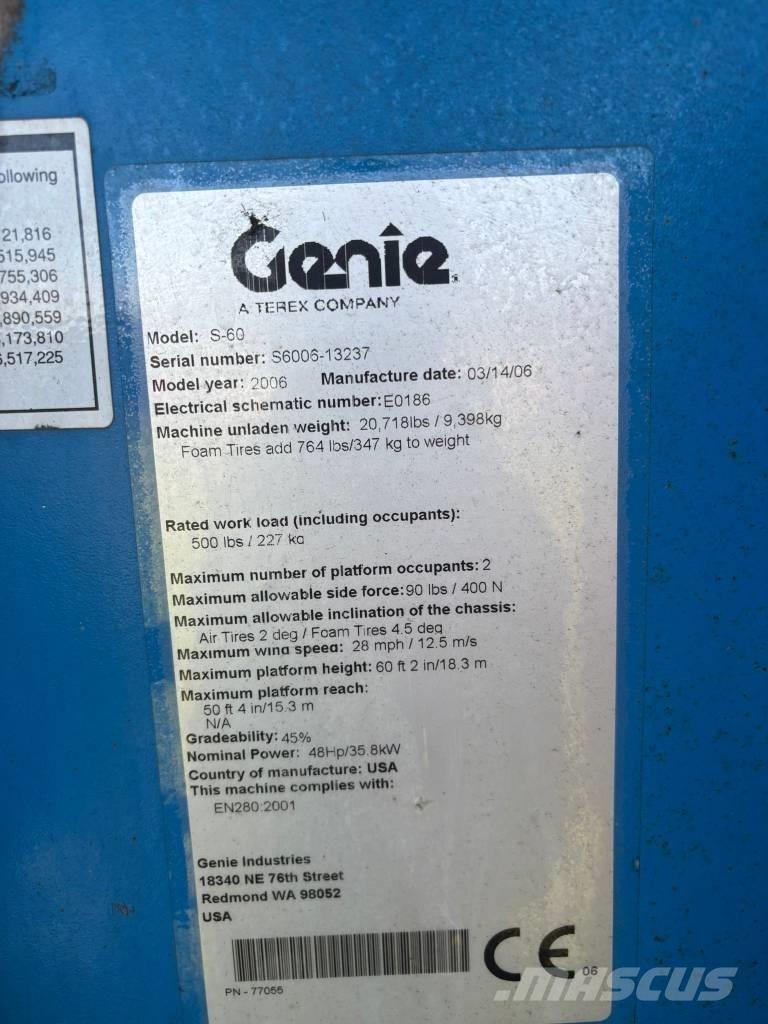 Genie S 60 Teleskopik personel platformları