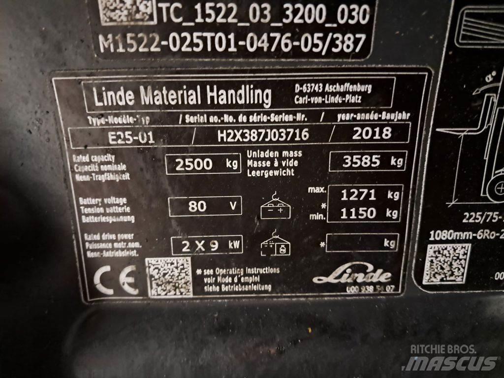 Linde E25-01 Elektrikli forkliftler