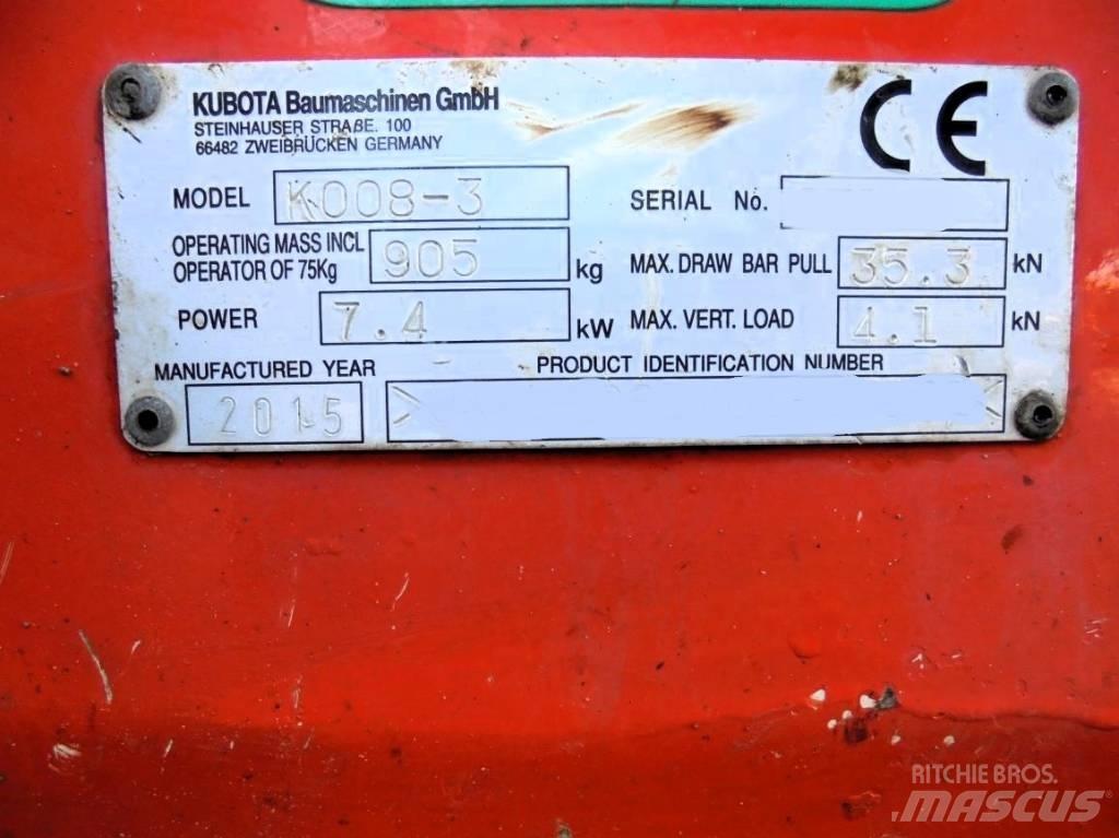 Kubota K 008-3 Mini ekskavatörler, 7 tona dek