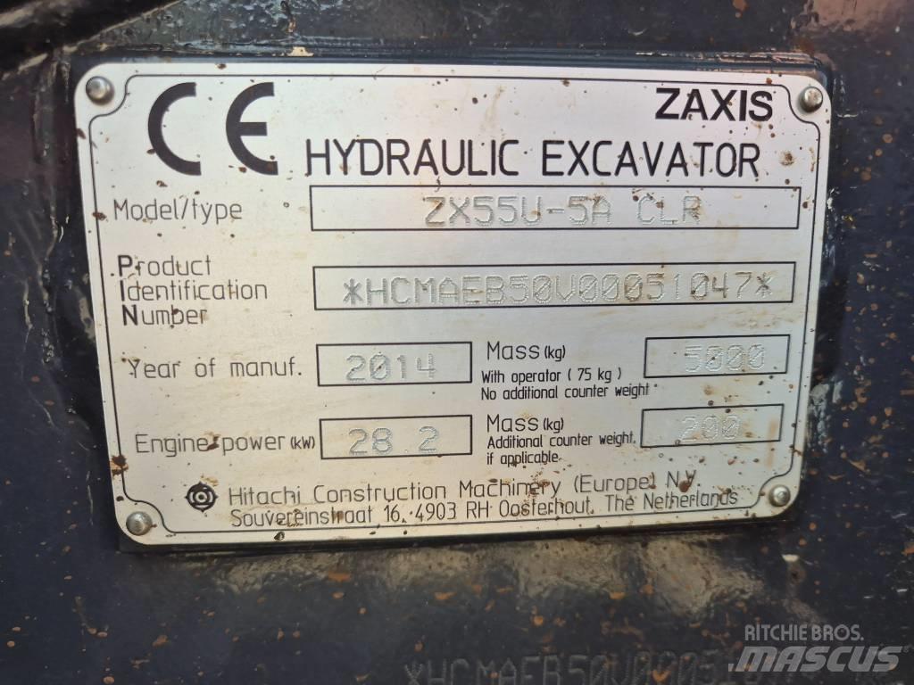 Hitachi ZX55U-5 Mini ekskavatörler, 7 tona dek