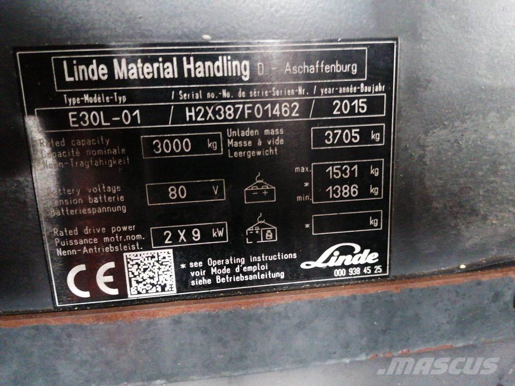 Linde E30L-01 Elektrikli forkliftler