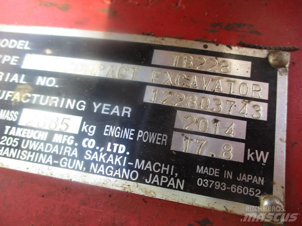 Takeuchi TB 228 Mini ekskavatörler, 7 tona dek