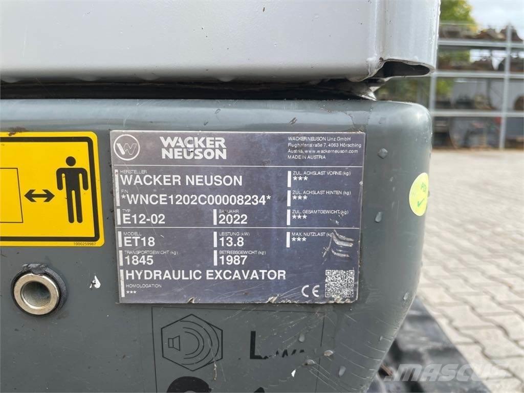 Wacker Neuson ET18 Paletli ekskavatörler