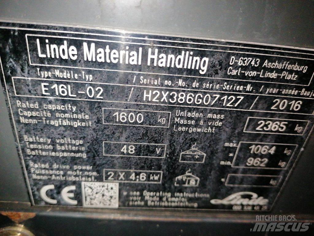 Linde E16L-02 Elektrikli forkliftler