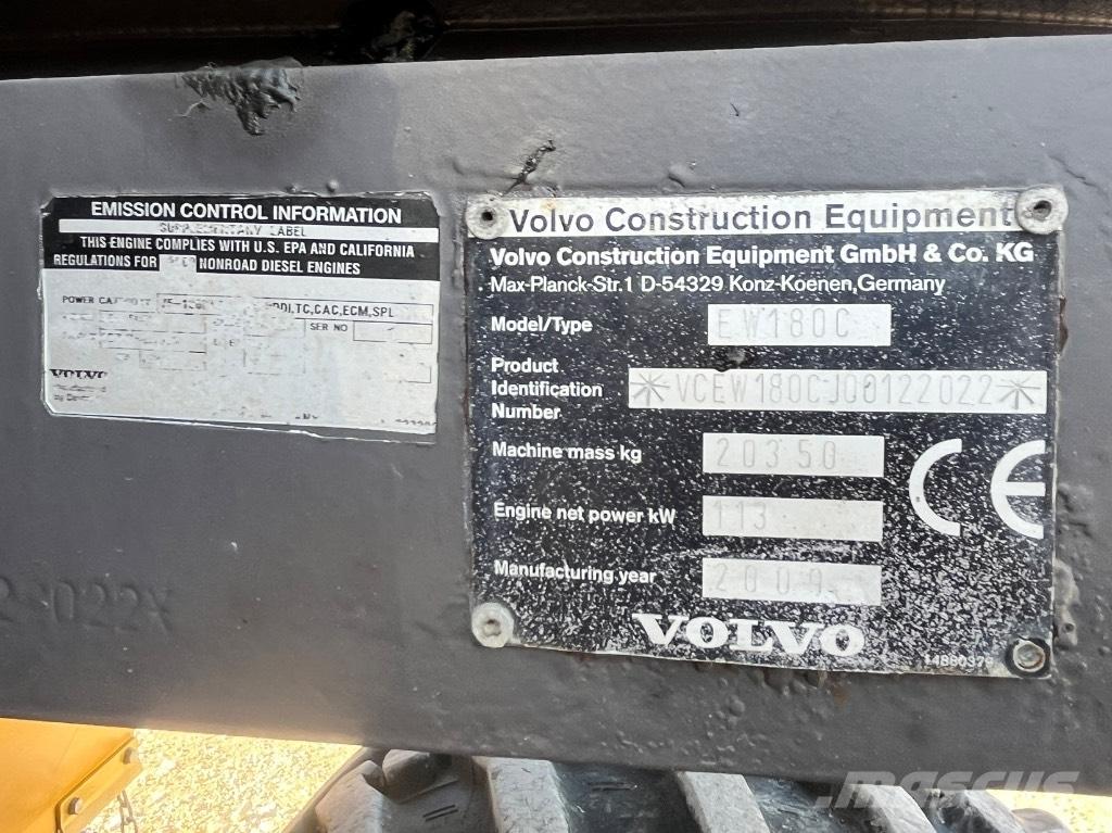 Volvo EW 180 C Lastik tekerli ekskavatörler