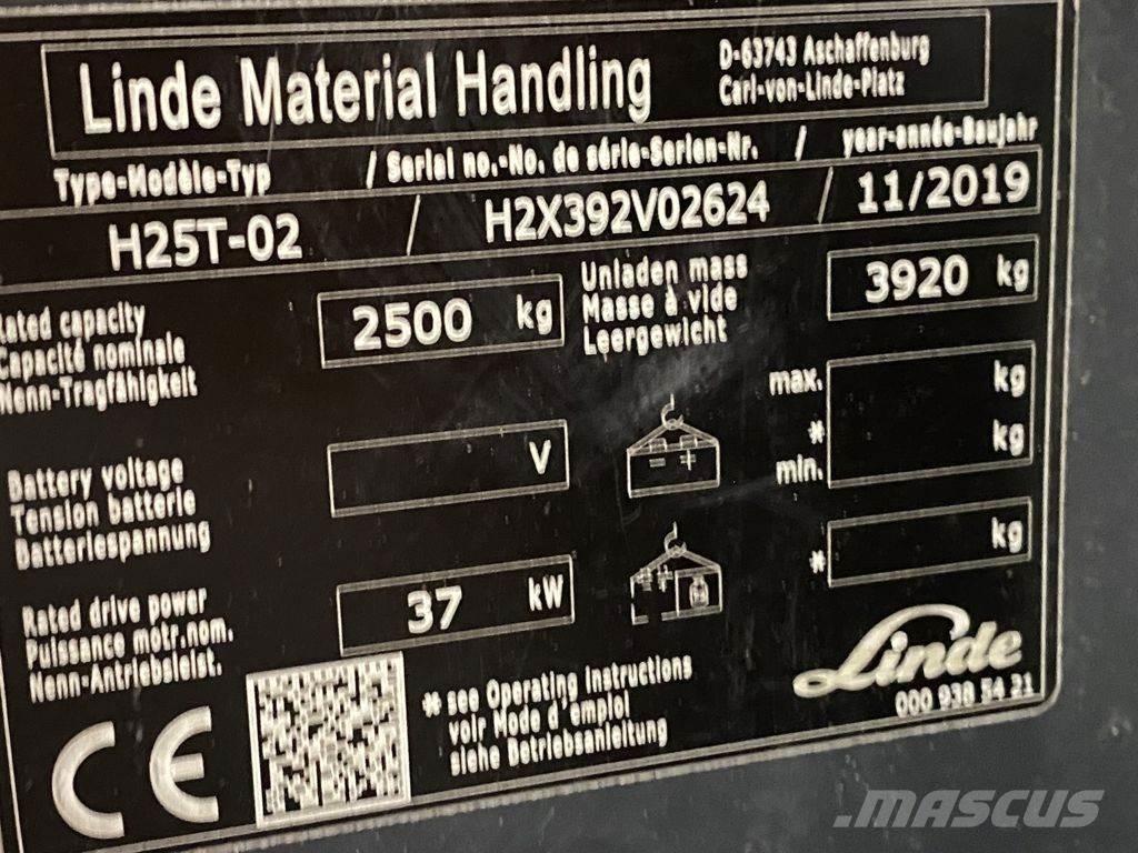 Linde H25T-02 LPG'li forkliftler