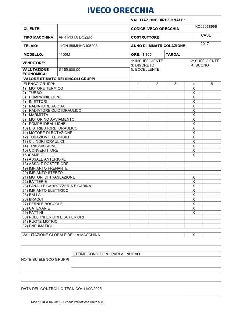 CASE 1150 M Paletli dozerler