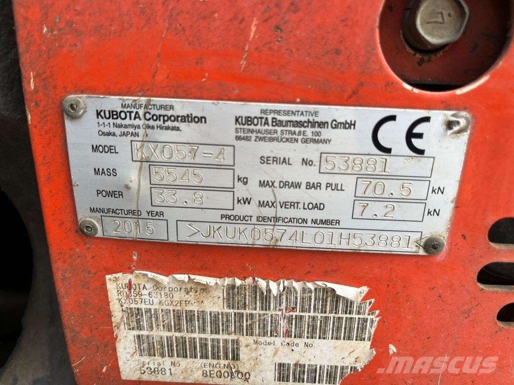 Kubota KX 057-4 Mini ekskavatörler, 7 tona dek